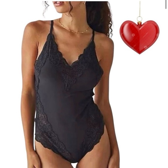 Free People We Are HAH Back Off Black Lace Bodysuit Size Small NWT MSRP $148 - Picture 2 of 10